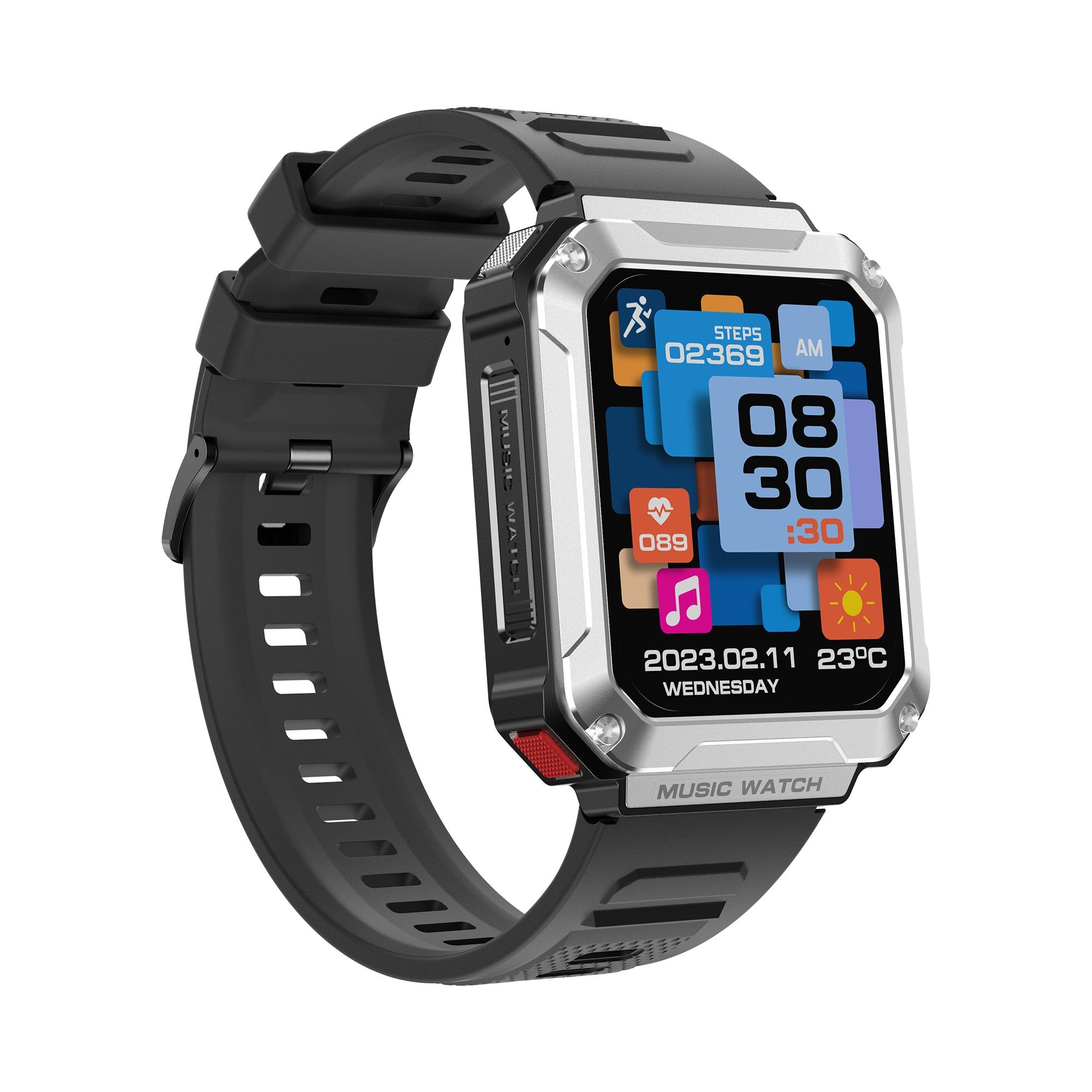 New Arrive Waterproof 1.96 iPS HD Screen TWS Headset BT Call Smart Bracelet T93 Wireless Earbud Smart Watch Local Music Earphone