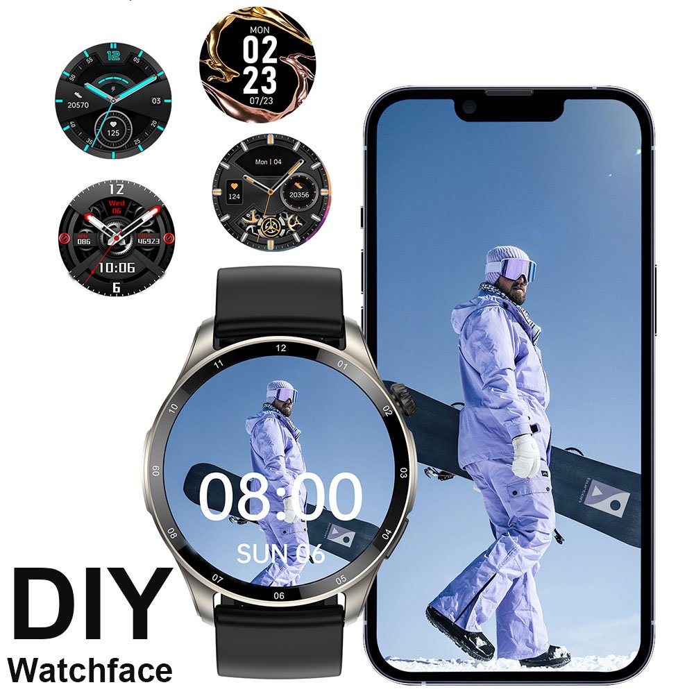 Custom watchface Smartwatch 2023 1.43'' screen BT calling OEM smart watch Waterproof smart bracelet with 3 optional straps