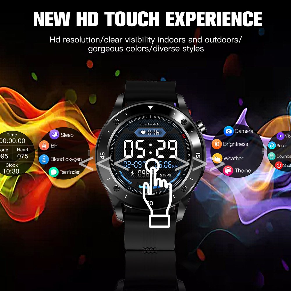 round men smart watch 2022 fitness tracker relojes smartwatch with heart rate blood pressure monitor