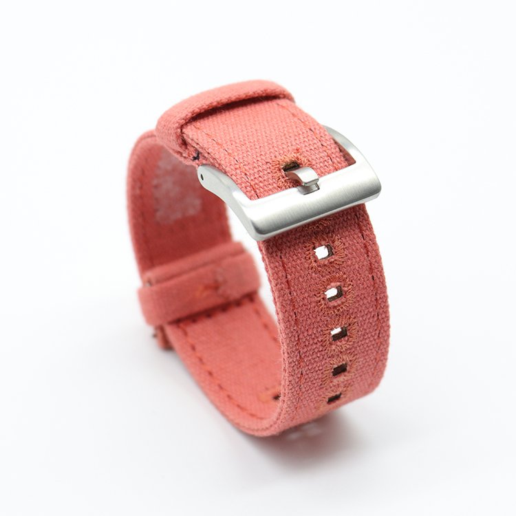 Canvas Smart Watch Strap Stainless Steel buckle 18/20/22/24 mm Fabric Watch Band with Embroidery Holes sailcloth watch strap