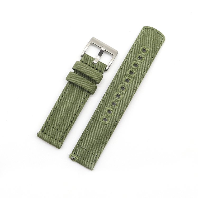 Canvas Smart Watch Strap Stainless Steel buckle 18/20/22/24 mm Fabric Watch Band with Embroidery Holes sailcloth watch strap