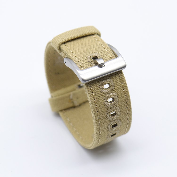 Canvas Smart Watch Strap Stainless Steel buckle 18/20/22/24 mm Fabric Watch Band with Embroidery Holes sailcloth watch strap