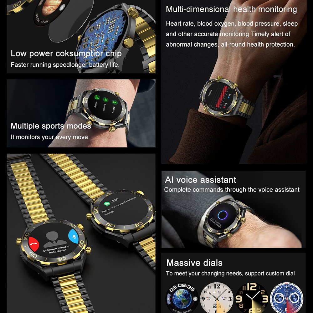 Z91 Pro Max 1.52'' AMOLED BT Call Gold Relojes inteligentes Smart watch Montres intelligentes 2024 Round Smartwatch Hombre Mujer