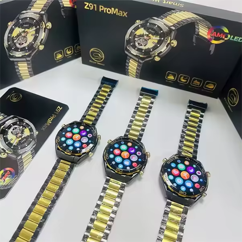 Z91 Pro Max 1.52'' AMOLED BT Call Gold Relojes inteligentes Smart watch Montres intelligentes 2024 Round Smartwatch Hombre Mujer