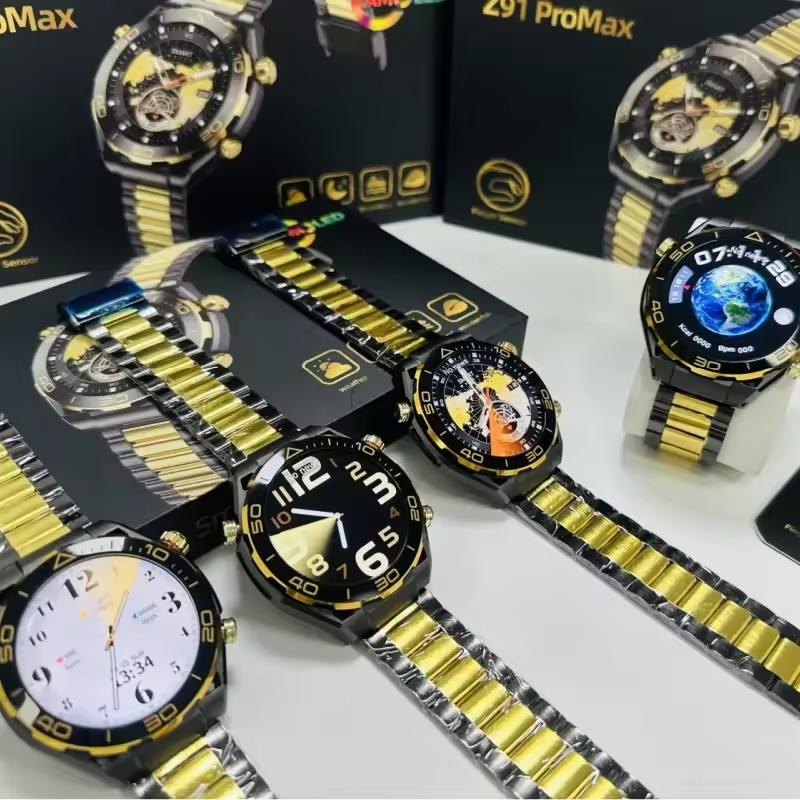 Z91 Pro Max 1.52'' AMOLED BT Call Gold Relojes inteligentes Smart watch Montres intelligentes 2024 Round Smartwatch Hombre Mujer