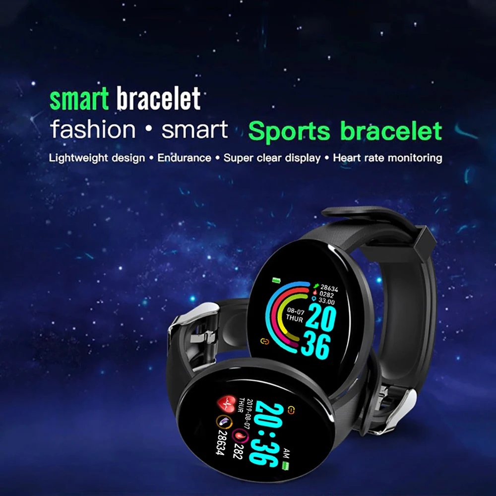 Eraysun D18 Smart Watch Men Women Fashion Blood Pressure Waterproof Digital Watches Sports Fitness Tracker Smartwatch