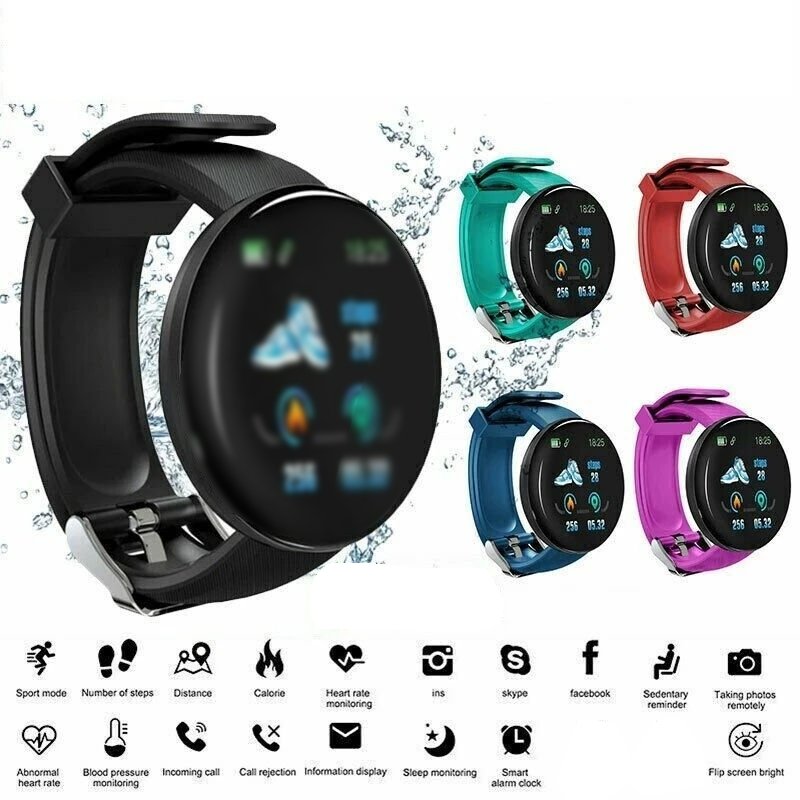 Eraysun D18 Smart Watch Men Women Fashion Blood Pressure Waterproof Digital Watches Sports Fitness Tracker Smartwatch