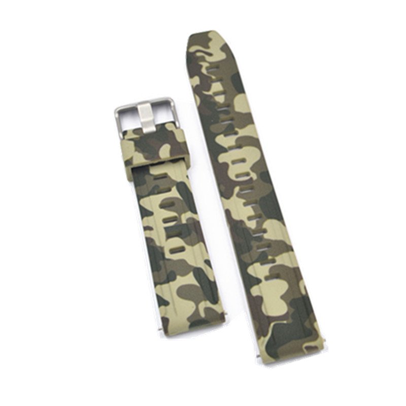 New fashion 18 20 22 24 mm Camouflage quick release silicone watch strap for smart watch