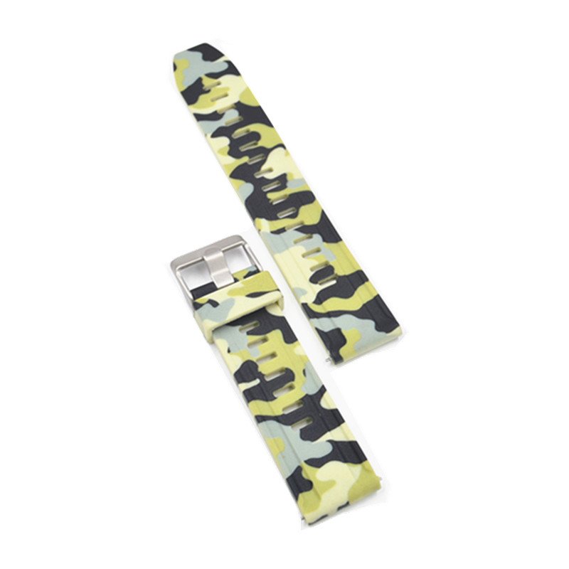 New fashion 18 20 22 24 mm Camouflage quick release silicone watch strap for smart watch