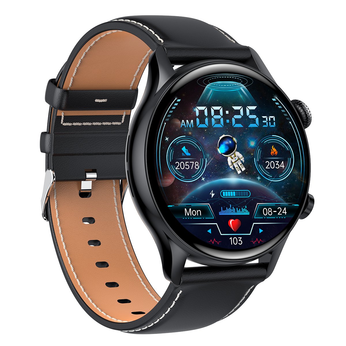 HK8 Pro + AMOLED 1.36 inches Female Smartwatch NFC BT Calling IP68 Round Men Sport Smart Bracelet Smart Watch for Android Apple