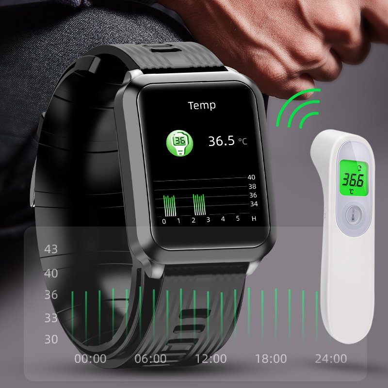 SKMEI P60 SmartWatch PPG Blood Pressure Full Wrapped Airbag Pressurization 1.65Inch Heart Rate Smart Watches