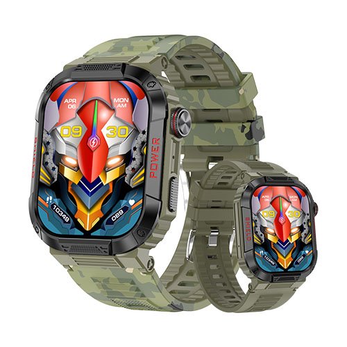 Three proof sports men smart watch IP68 waterproof Portuguese Ukrainian Arabic language compass games BT call smart watch