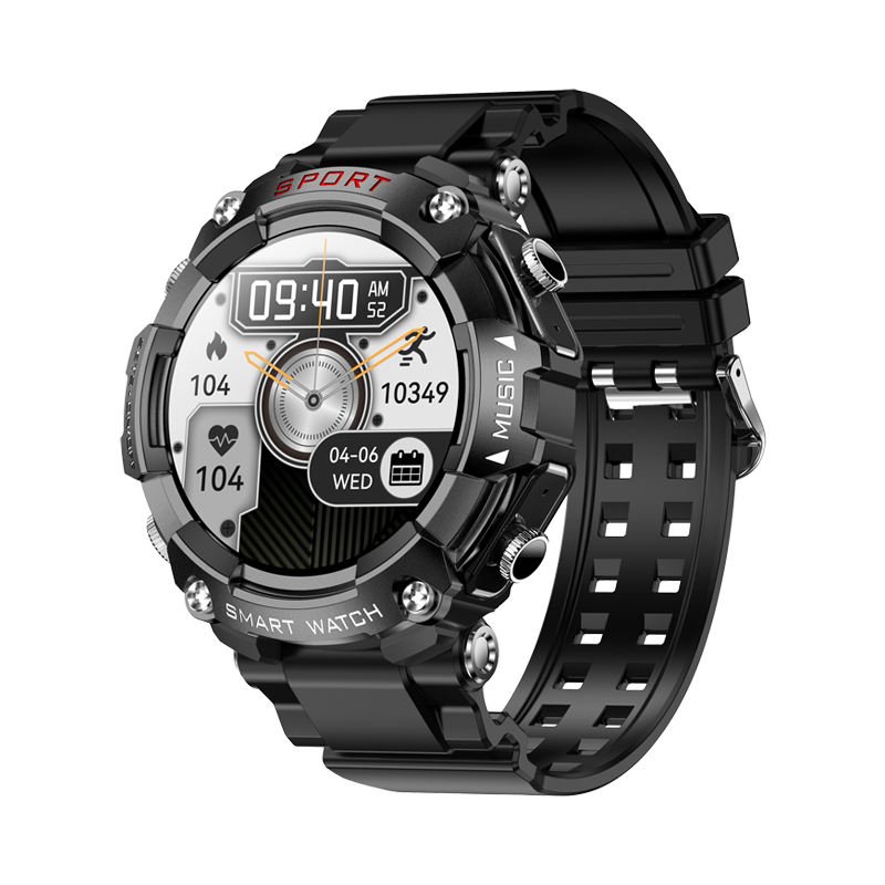 2024 New Men Smartwatch Round Shape Touch Screen Heart rate Monitoring T96 Smart Watch with Earbuds 2 in 1