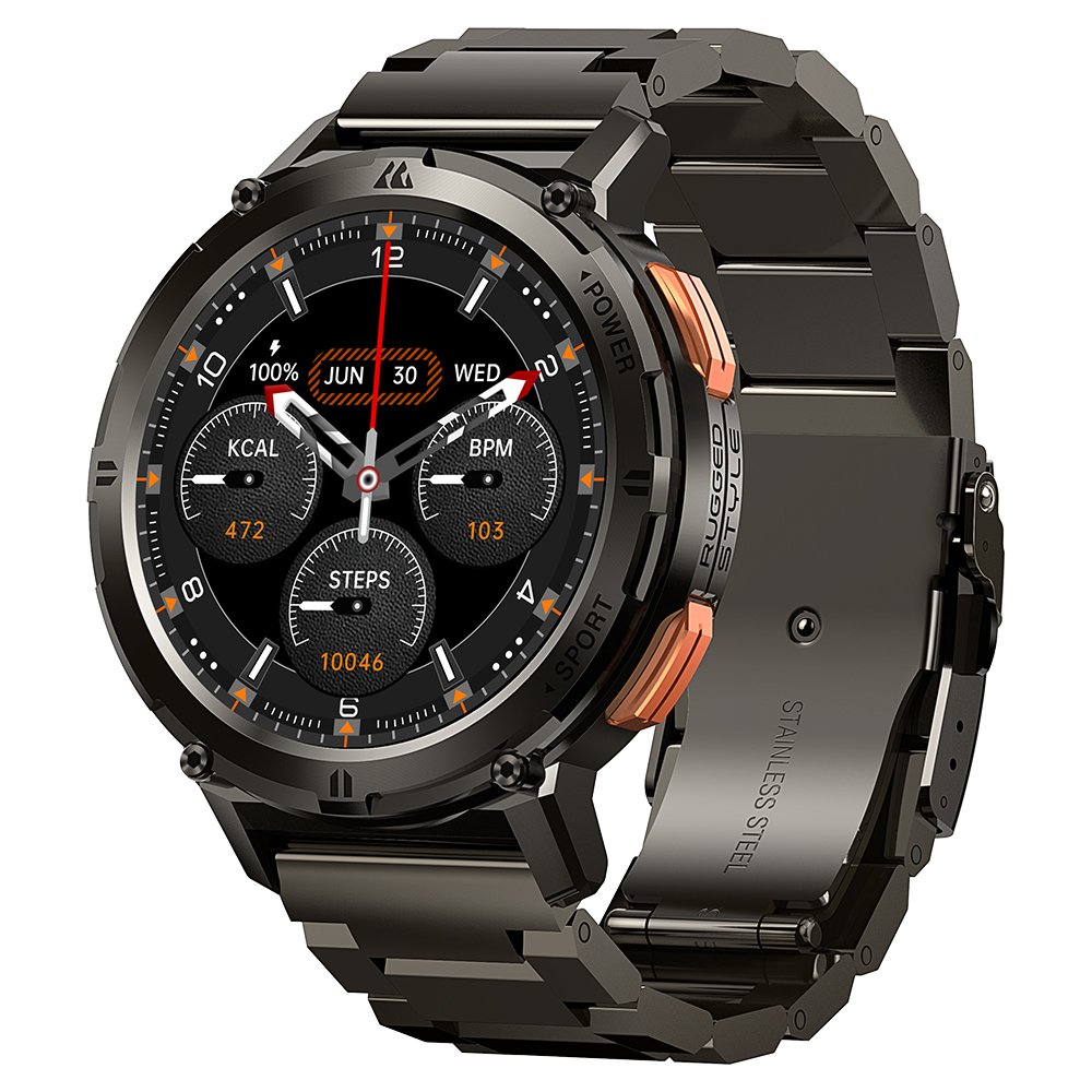 KOSPET TANK T2 Stainless Steel App Control Smart Watch 5AM&IP69K Blood Oxygen Monitor Rugged Outdoor Bracelet Smart Watches