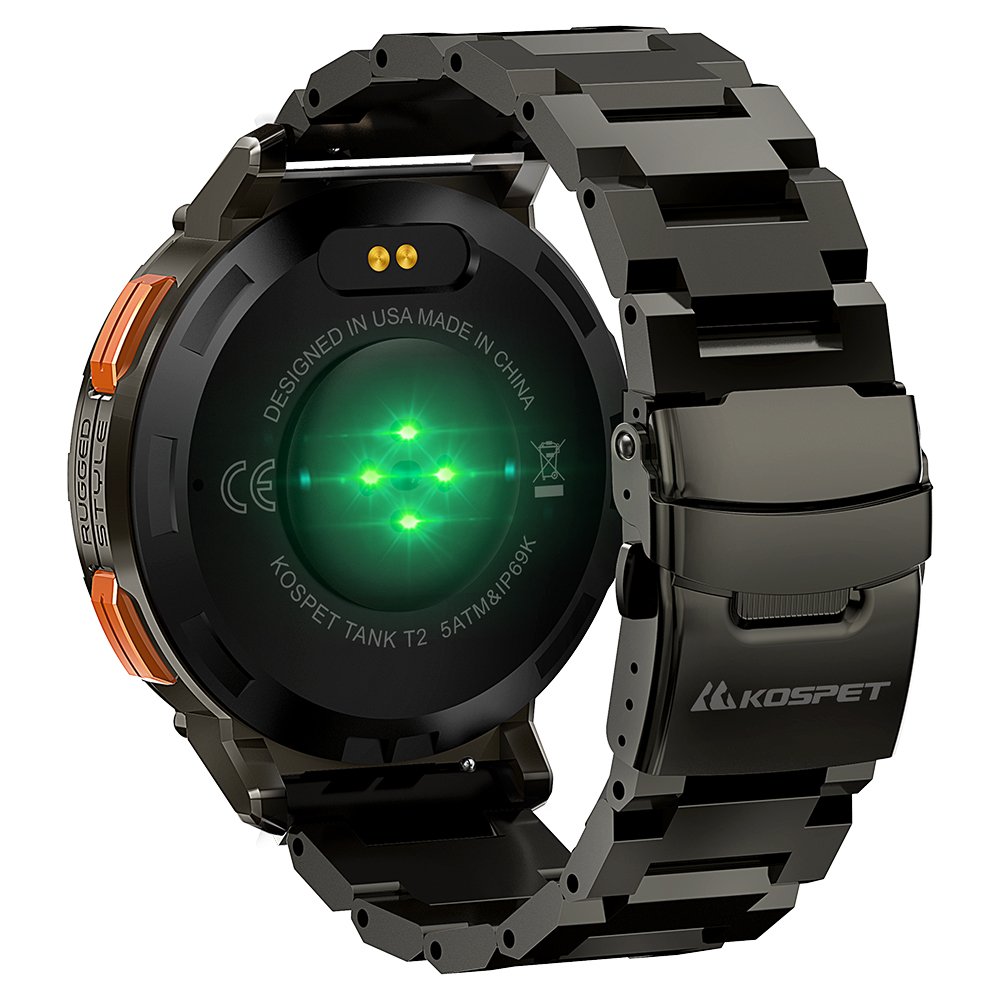 KOSPET TANK T2 Stainless Steel App Control Smart Watch 5AM&IP69K Blood Oxygen Monitor Rugged Outdoor Bracelet Smart Watches