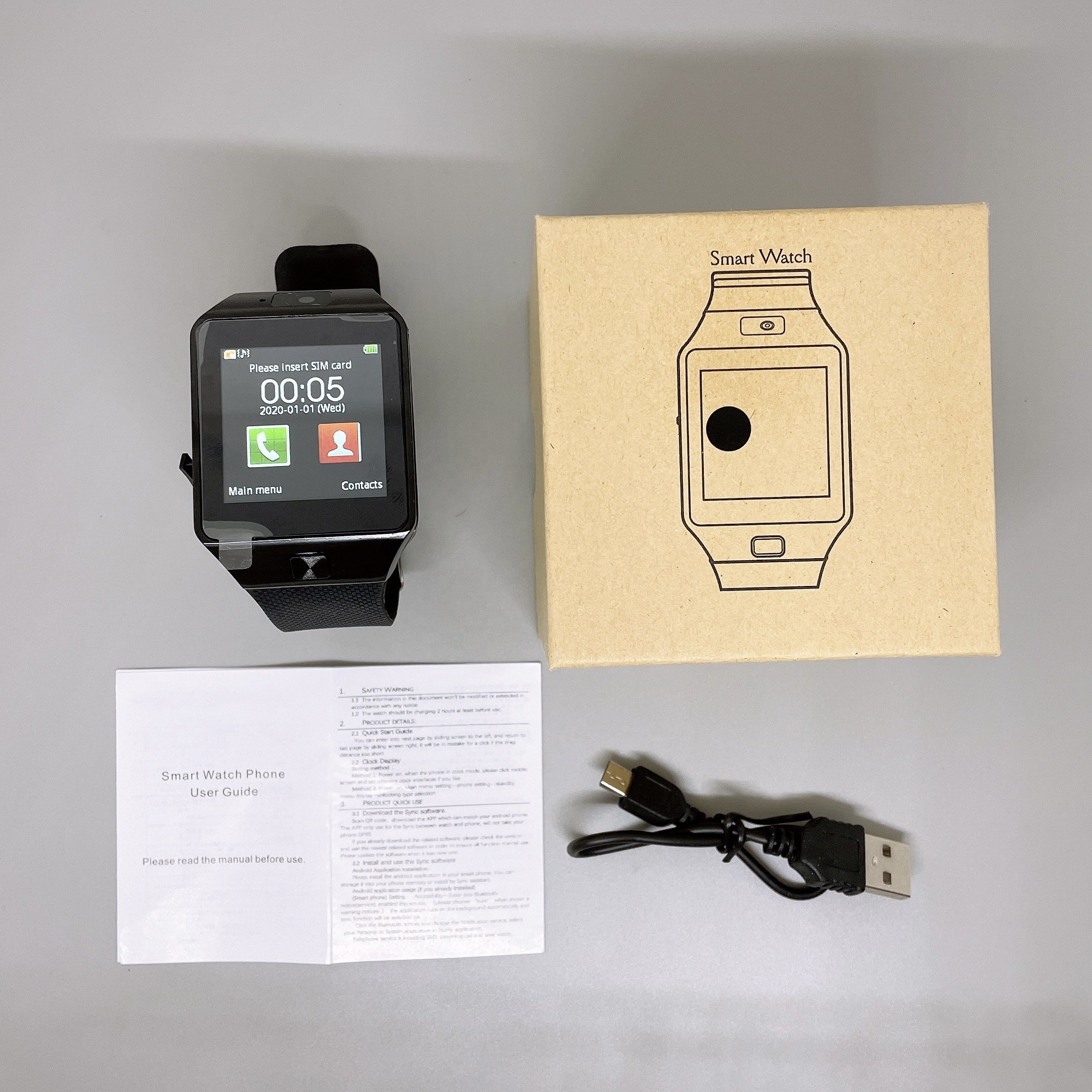 DZ09 android Mobile phone Smartwatch with Camera Anti-lost Support SIM/TF Card Watch