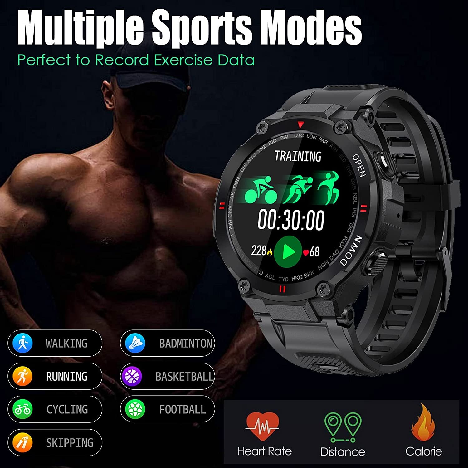 K22 Smartwatch Heart Rate Monitor Sleep Fitness Tracker Bluetooth Smart Watch Reloj Waterproof Sport Watches For Men Women