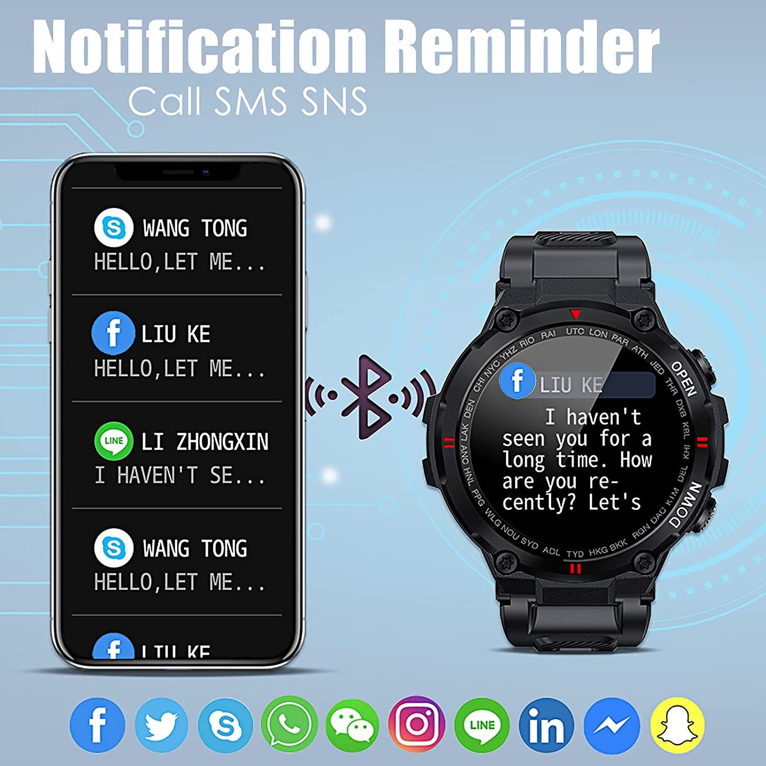 K22 Smartwatch Heart Rate Monitor Sleep Fitness Tracker Bluetooth Smart Watch Reloj Waterproof Sport Watches For Men Women