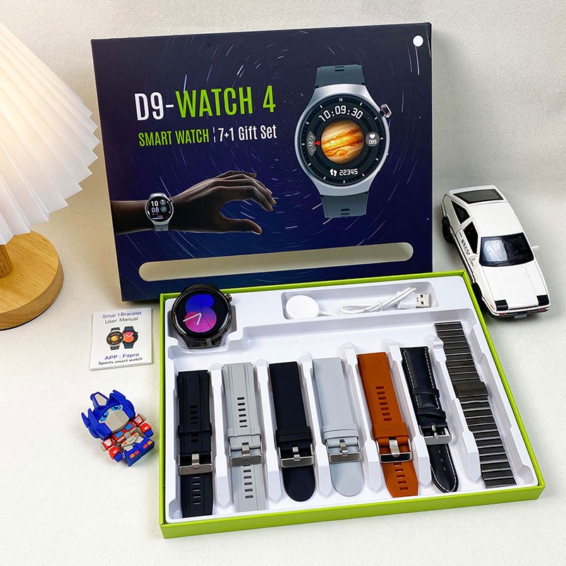7 in1 suit smart watch D9-watch 4 with 7 straps 2024 Smart Watch for Men Business BT Call Sports health monitoring