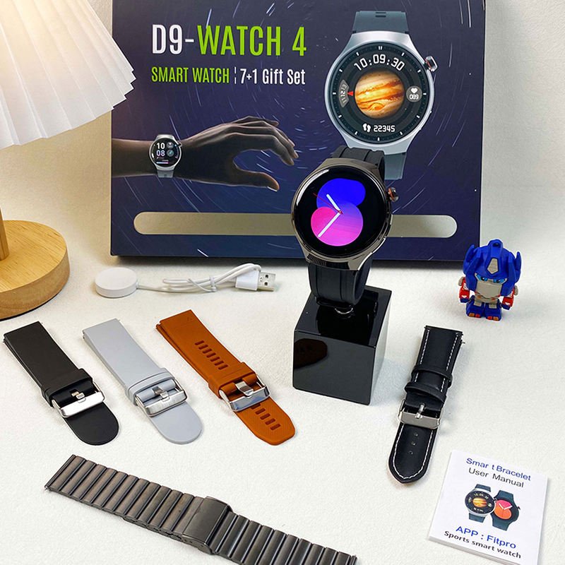 7 in1 suit smart watch D9-watch 4 with 7 straps 2024 Smart Watch for Men Business BT Call Sports health monitoring
