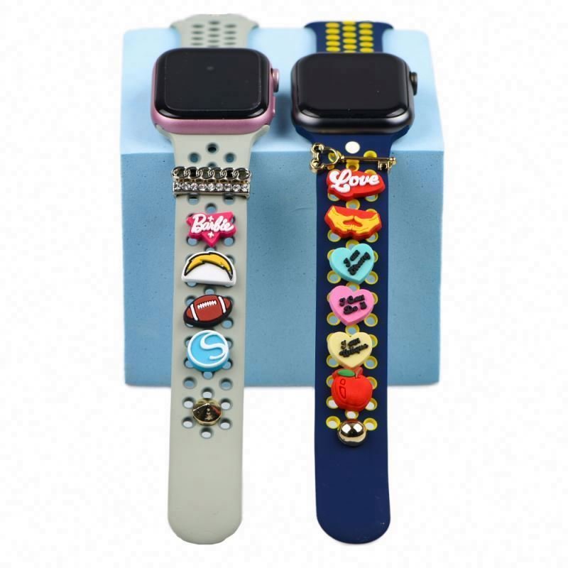 PVC rubber watch decoration charms for watch silicone watchband charms For Smart Watch Bands & Accessories