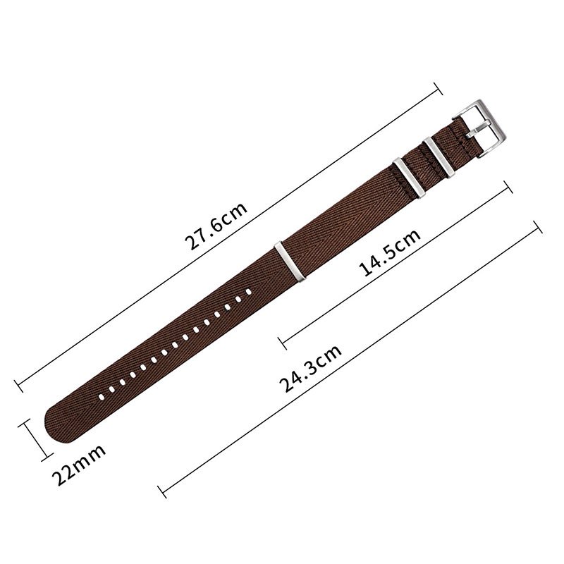 Fashion Custom 20/22/24mm Nylon Watch Bands One Piece Single Pass Adjustable Watchband Seat Belt Fabric Striped Watch Strap