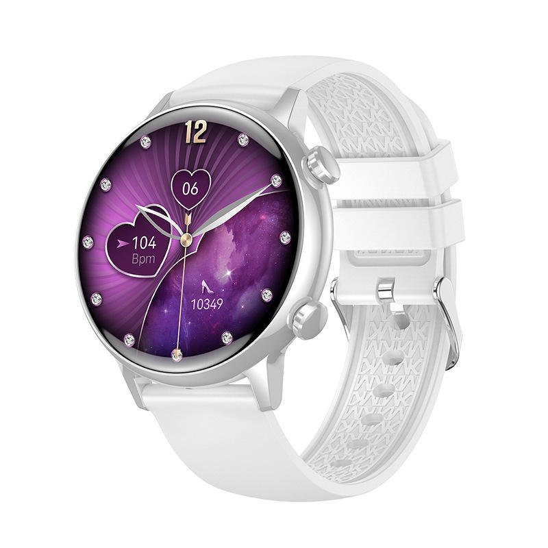 Heart rate Real blood oxygen monitoring HK39 ladies women smart watch waterproof gold stainless steel amoled smartwatch 2023