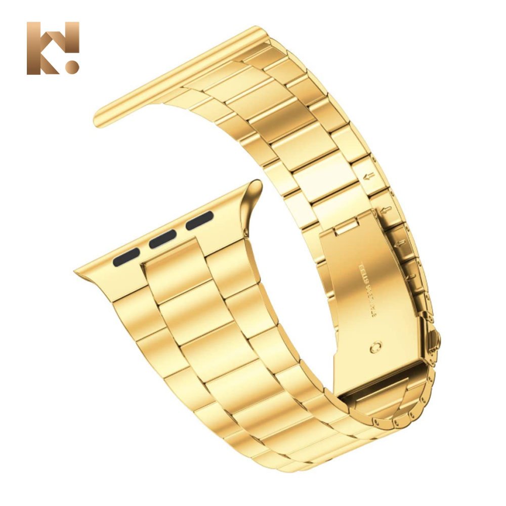 Keepwin Metal Stainless Steel Belt Strap for Apple iWatch Series 9 8 7 6 5 4 3 2 1 Wrist Smart Watch Accessories Strap Band