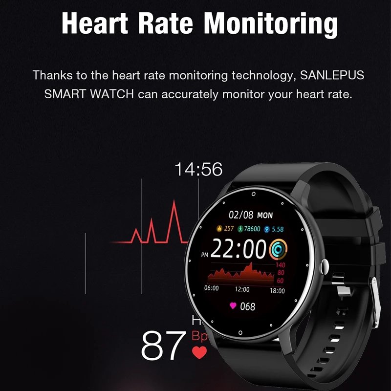 ZL02 Smart Watch for Men Women Waterproof Heart Rate Sport Fitness Sports Smartwatch for iPhone Android Xiaomi Huawei