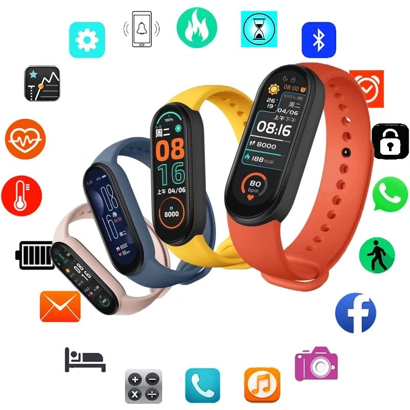 M6 Smart Watch Heart Rate Blood Pressure Monitor Bracelet Wristband Men Women Sport Smartwatch