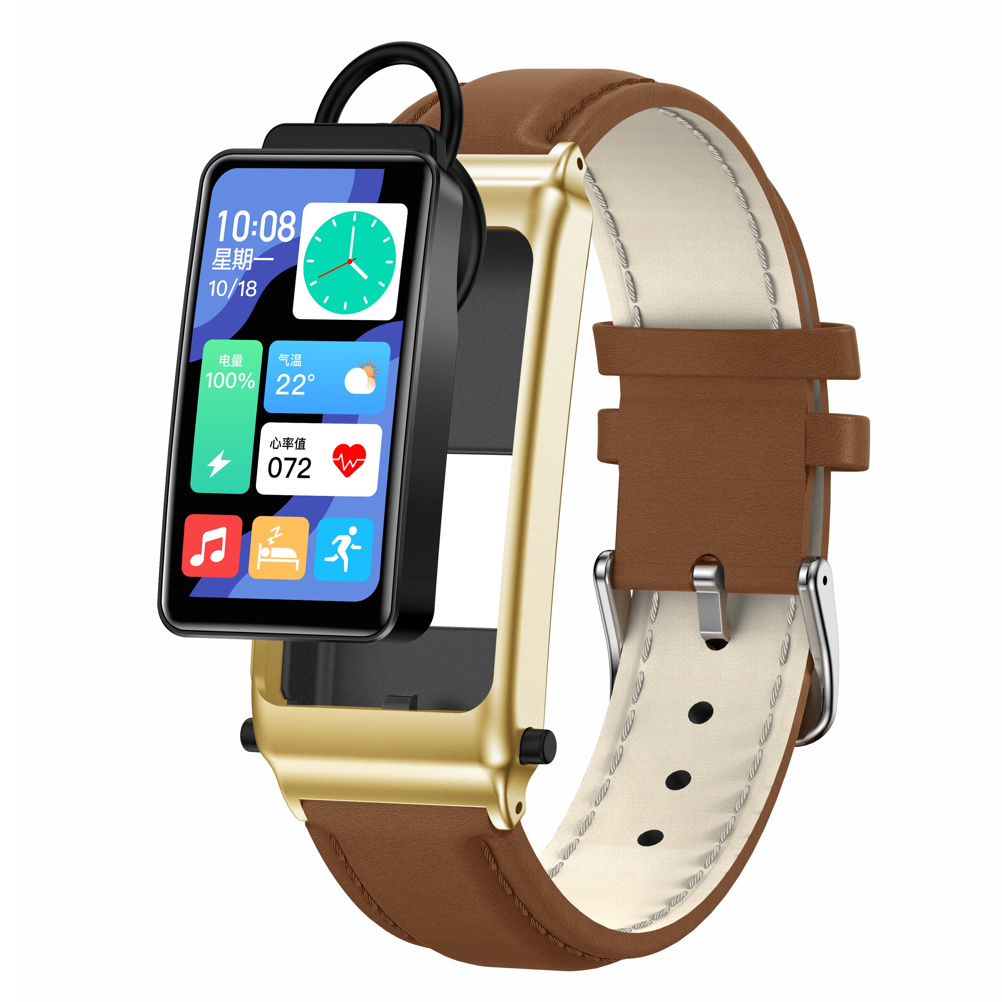 2 in 1 K80 Smart Bracelet with Earbuds Wireless BT Call 1.57inch Body Temperature Fitness Sports Smart Watch Headset
