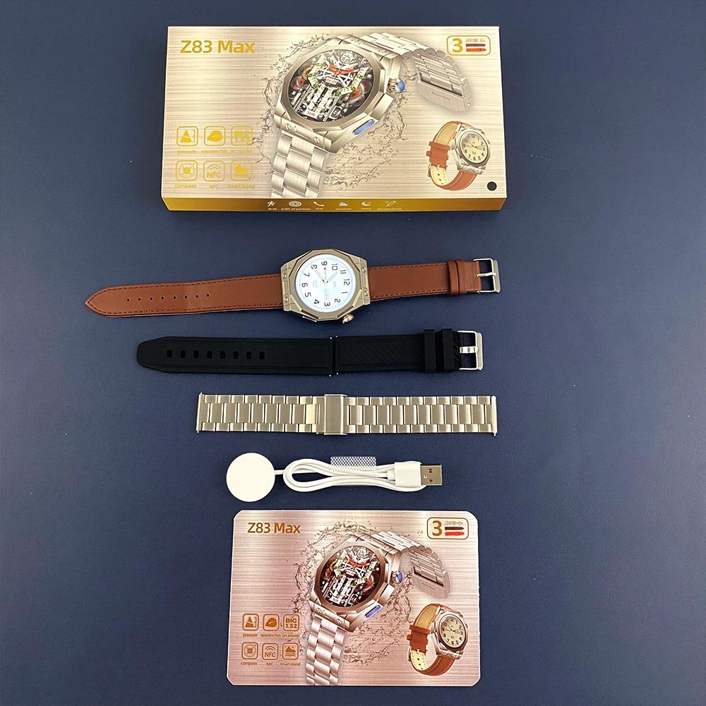 2023 Smart Watch Men AMOLED Screen Z83 MAX Smartwatch Women Call Fitness Tracker Compass NFC Blood Oxygen for Android IOS