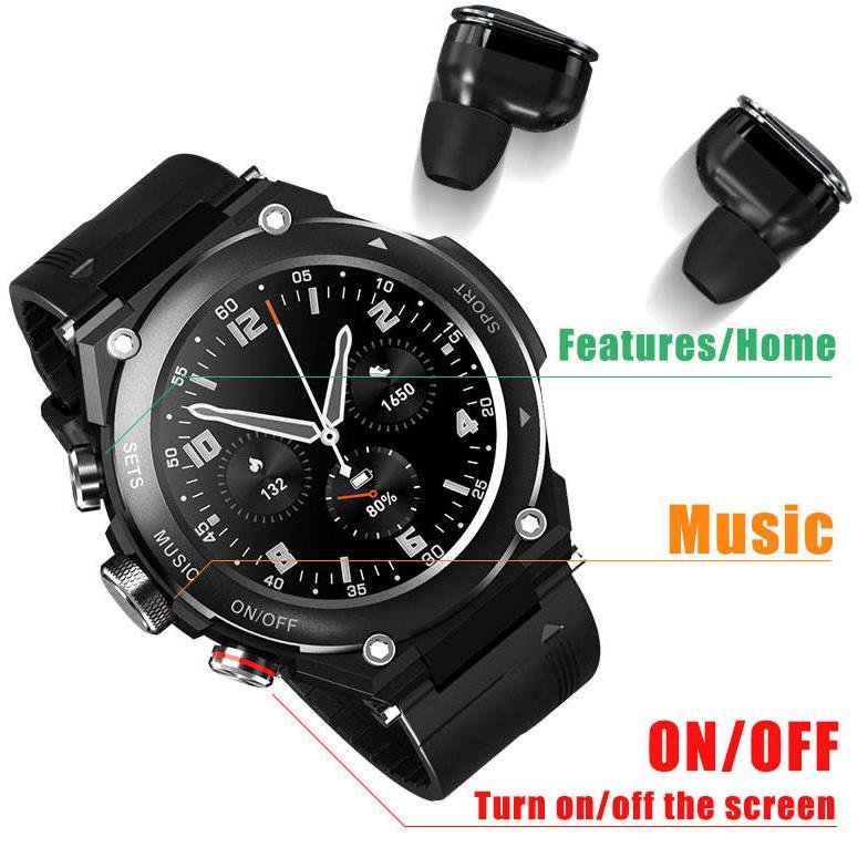 T92 smart watch bracelet 2 in 1 TWS 1.28-inch full touch screen 470mah sports health monitoring fashion smart watch