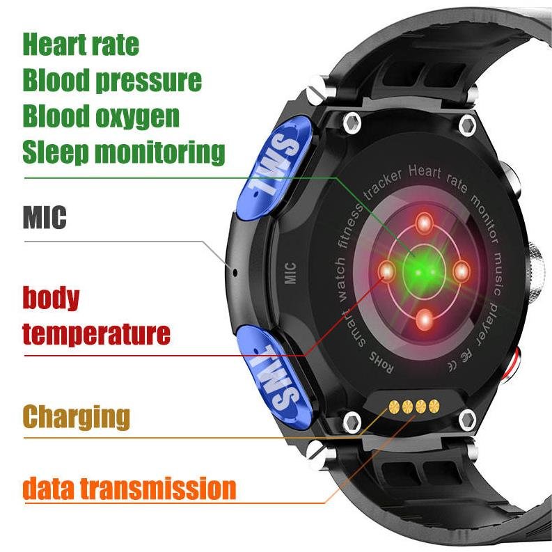 T92 smart watch bracelet 2 in 1 TWS 1.28-inch full touch screen 470mah sports health monitoring fashion smart watch