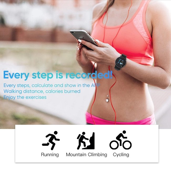 D18 boys girls fit circle smartwatch smart watch combo waterproof portable smart sensor bracelet