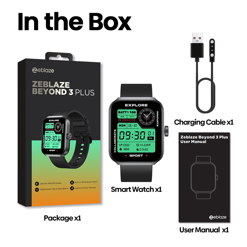 Zeblaze Beyond 3 Plus Smart Watch 1.78" Amoled Display Amazon Alexa Built In Phone Calling GPS Smartwatch