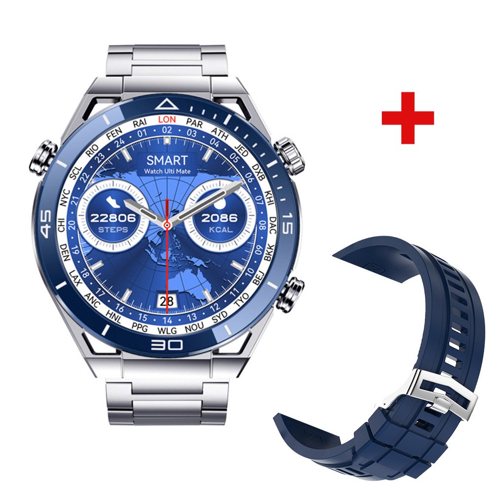 2024 Hot Sale DT Ultra Mate Smart Watch Business Sports NFC IP68 Waterproof BT Call Wireless Charge with Double Straps Watch