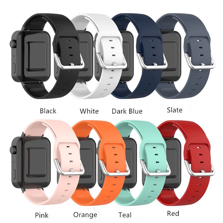 Yida 18mm veryfit Plastic digital watch rubber band with silver buckle For Xiaomi Mi Smart Watch