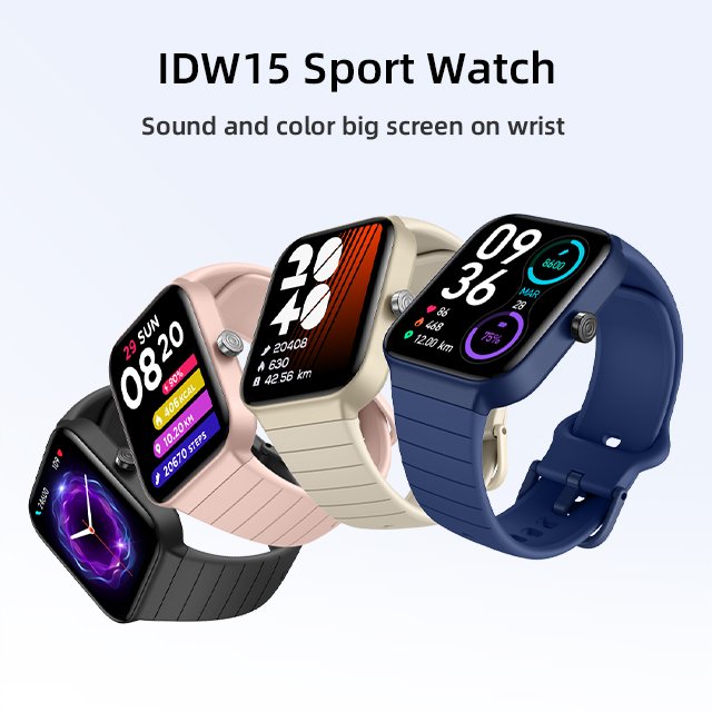 IDW15 Smartwatch IOS&Android Heart Rate Spo2 IP68 Waterproof Smart Watch bracelet Sport Style 1.8 Inch Smart watch Alexa Voice