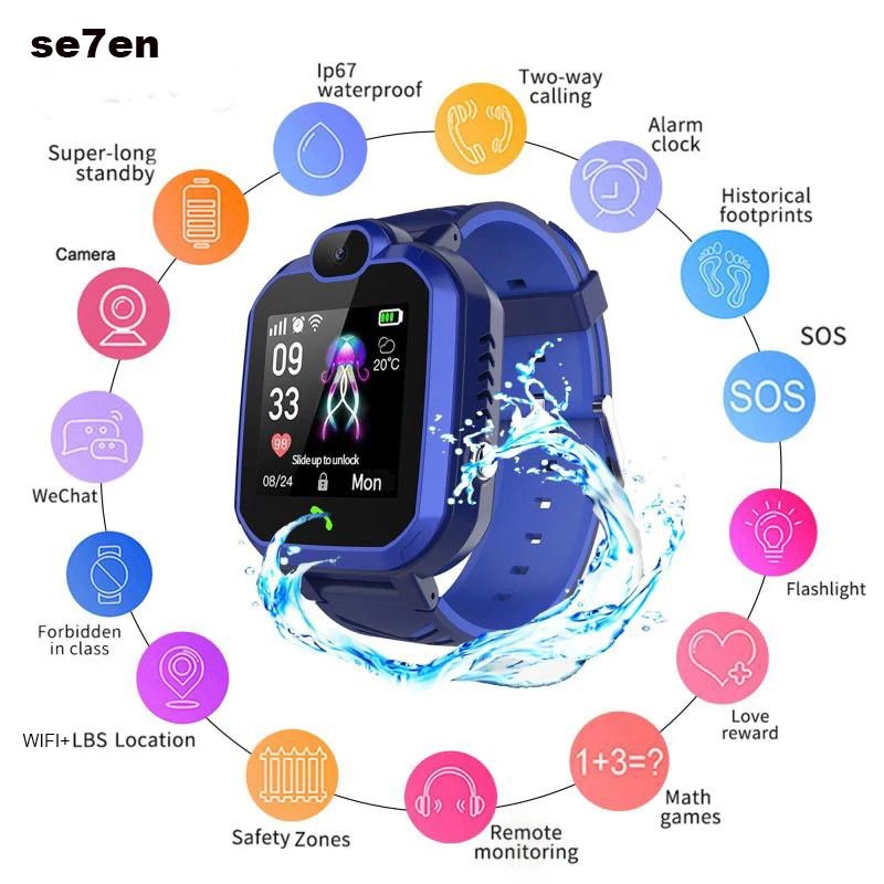 H1 Kids Smart Bracelet Sim Card SOS Call Phone Smartwatch Children Waterproof Camera Location Tracker watches Boy Girl Gifts
