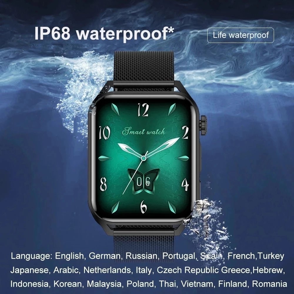 2023 New NFC Smartwatch Men AMOLED HD Screen Always Display The Time BT Call IP68 Waterproof Smart Watch Women