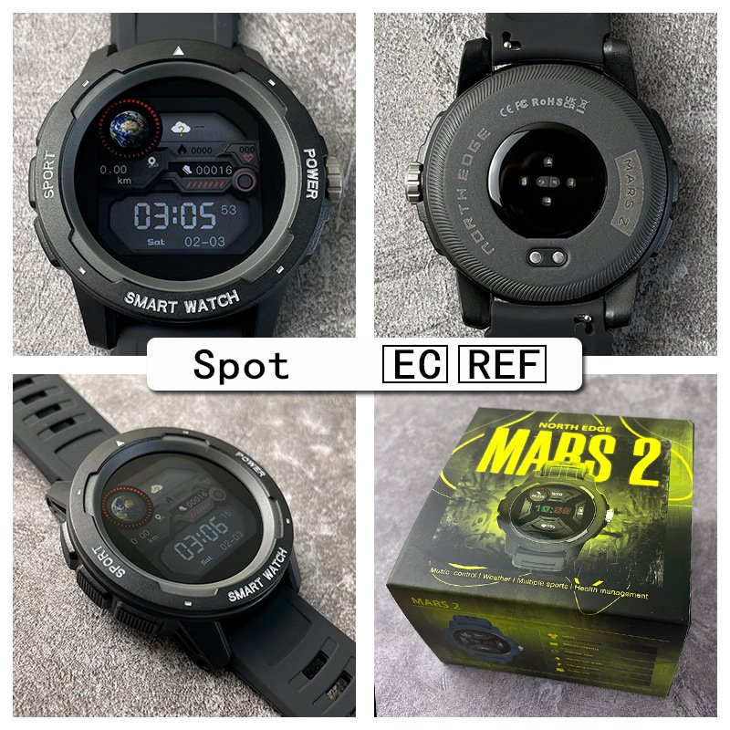 NORTH EDGE Mars 2 Men's Smart watch Heart Rate Blood Pressure Blood Oxygen Monitor Full Touch Screen Outdoor Sports Watch