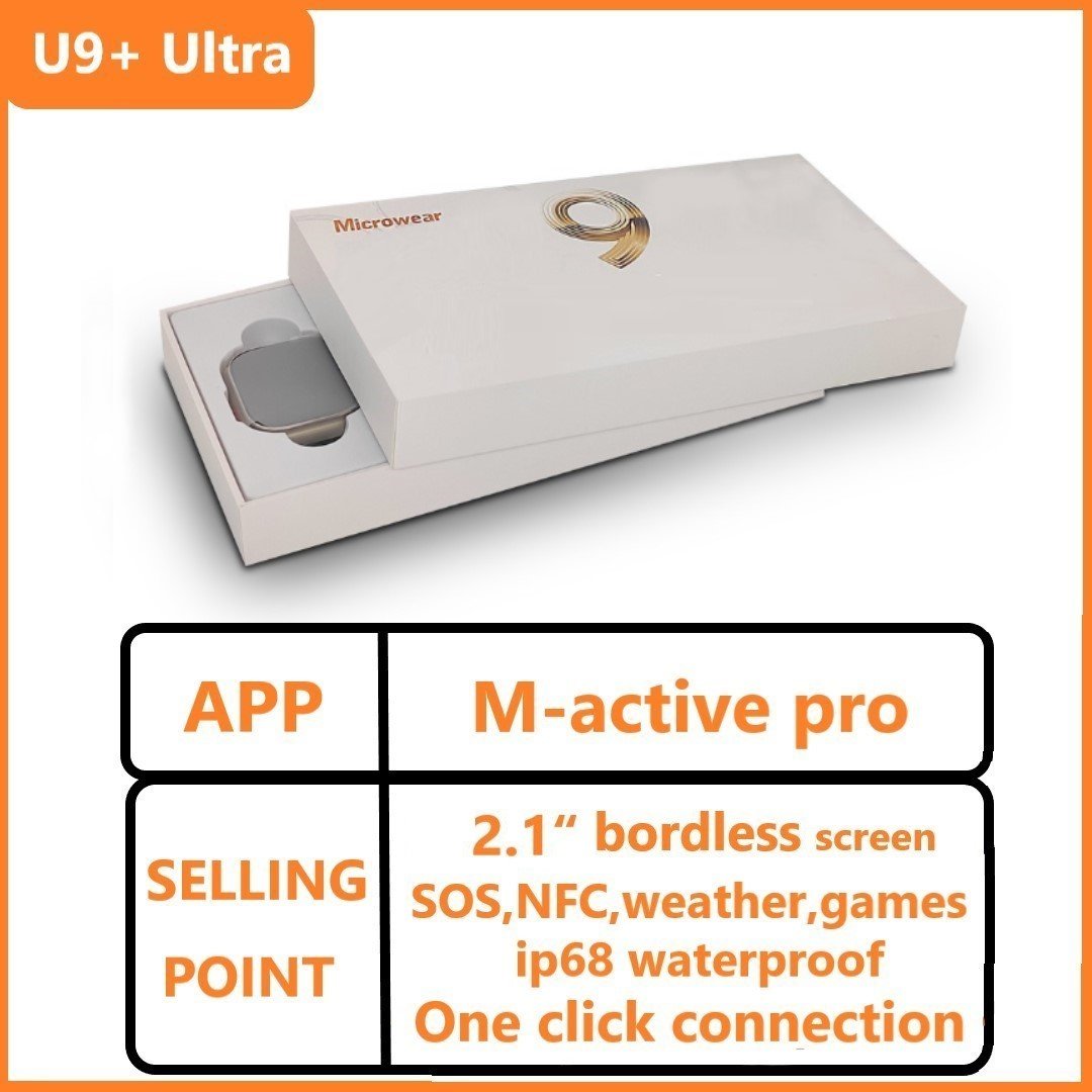 Improved ST39 u9+ smartwatch ip68 waterproof 2.1inch M active pro app ultra9+ ultra9plus ultra 9 u9 plus smart watch
