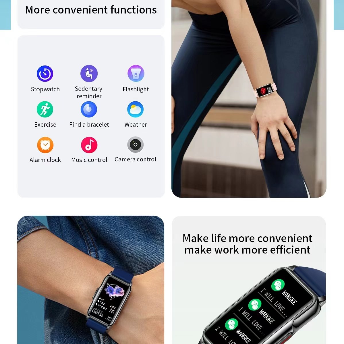 GH80 High Quality Sleep Monitoring Reloj Inteligente leather Tracker Blood Pressure Fashion Luxurious Waterproof Smart watch