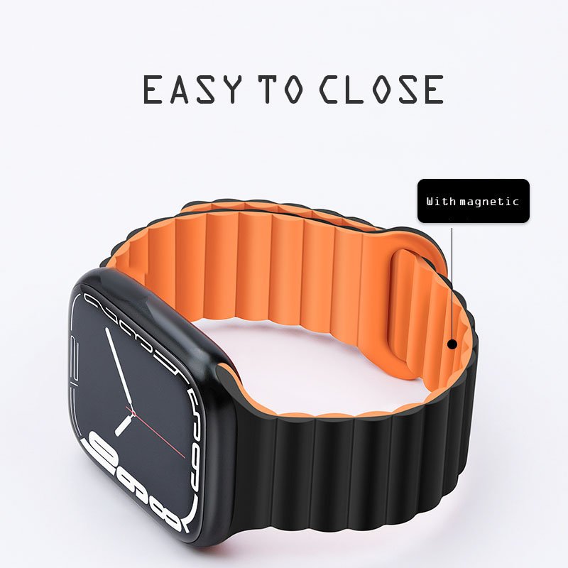 YUNSE New Arrival Sports Magnetic Loop Silicone rubber Watch Band Original Design Watch Strap For Smart Watch Series 6 7 4
