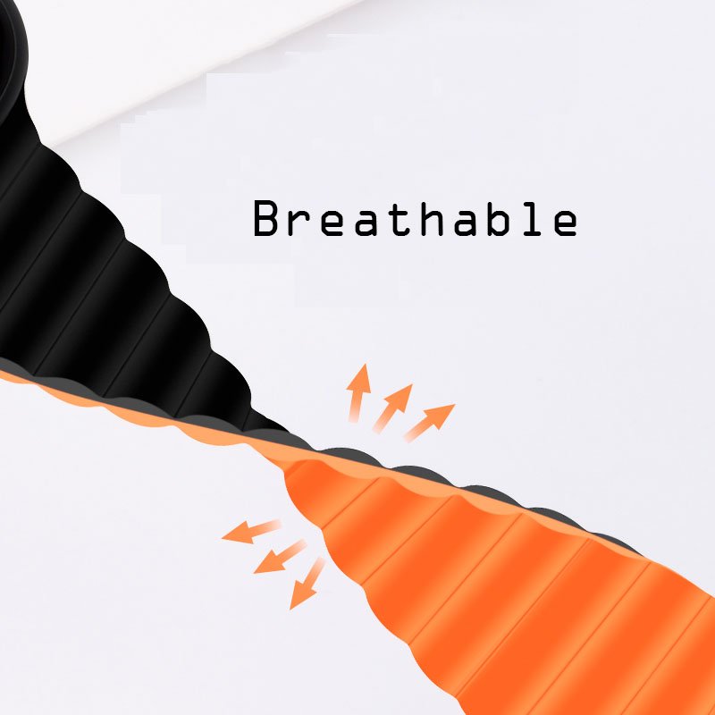 YUNSE New Arrival Sports Magnetic Loop Silicone rubber Watch Band Original Design Watch Strap For Smart Watch Series 6 7 4
