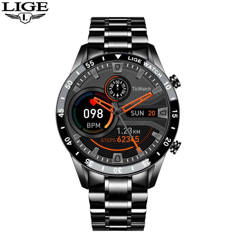 LIGE BW0189 New Fashion mens Smartwatch hot sale Call Heart Rate Monitoring Music Control Waterproof Sports Smart Watch