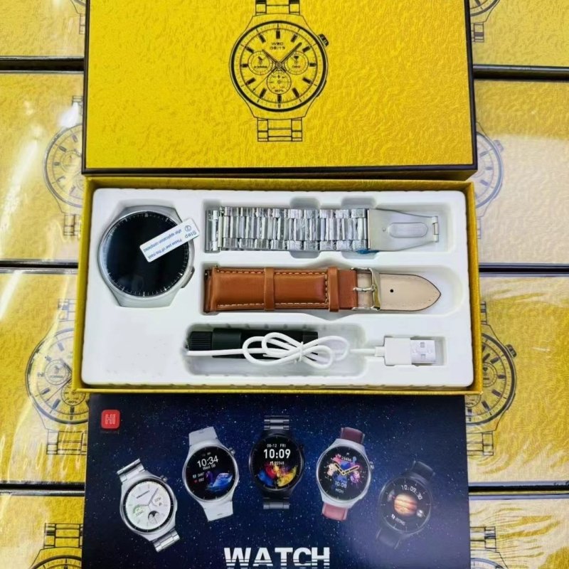 smart watch 2024 watch 4 pro luxury 2 strap 1.5" round touch screen BT call heart rate tracker smart watches relojes