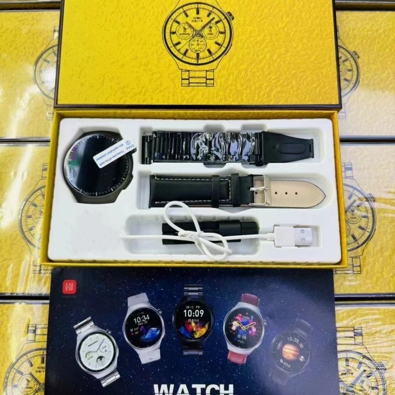 smart watch 2024 watch 4 pro luxury 2 strap 1.5" round touch screen BT call heart rate tracker smart watches relojes