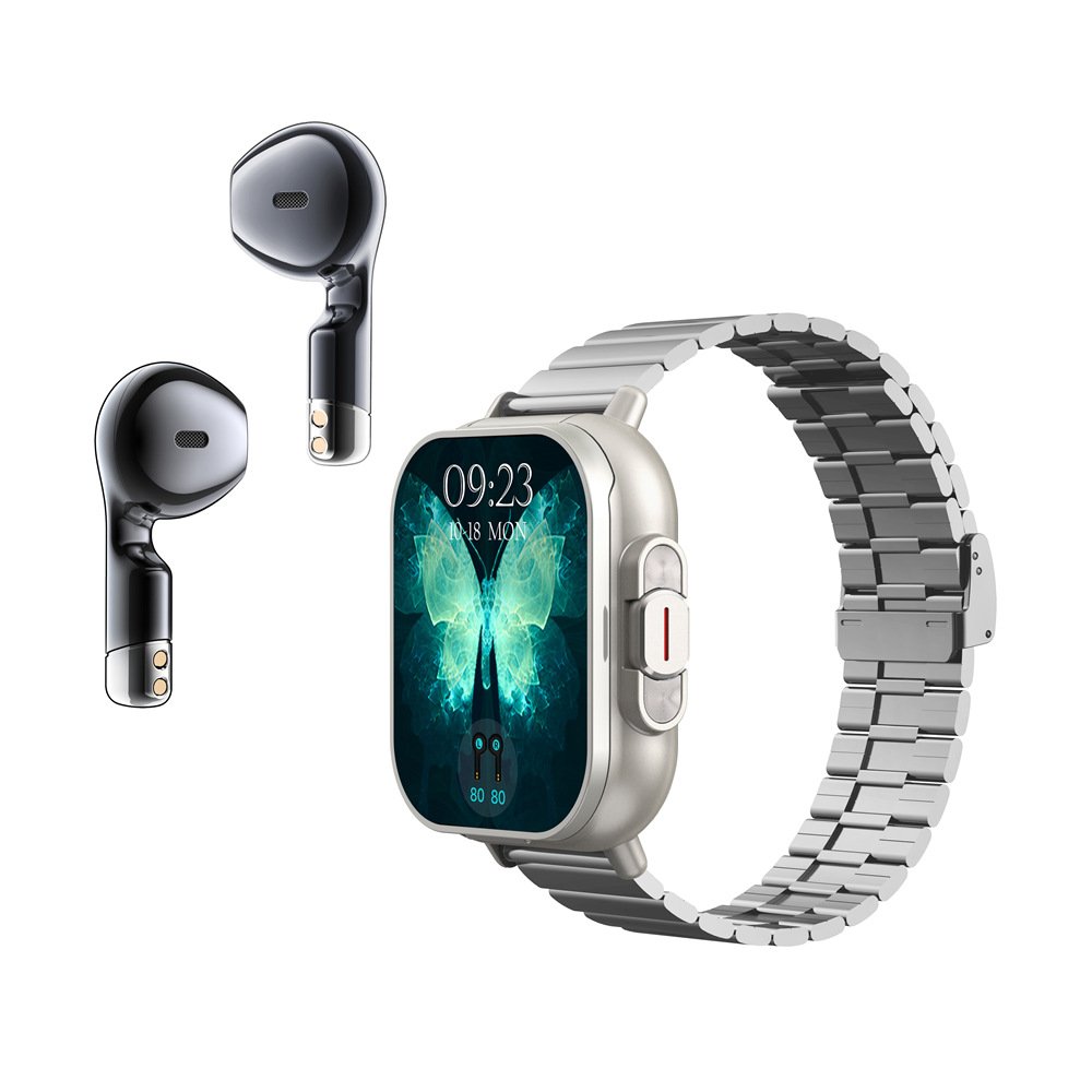 2023 TWS Music Talk Smartwatch Earphone 2 In 1 Men Smart Watch with Earbuds 5 Hours Of Strong Sound Effects Music Lover New